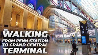 Walking NYC  Penn Station to Times Square amp Grand Central Terminal July 2021 [upl. by Bardo]