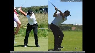 Jon Rahm golf swing  Long Iron faceon amp downtheline July 2017 [upl. by Romulus187]