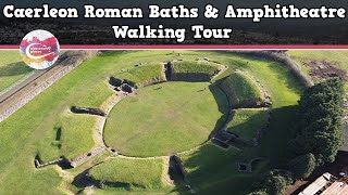 CAERLEON ROMAN BATHS amp AMPHITHEATRE WALES  Walking Tour  Pinned on Places [upl. by Gustavo]